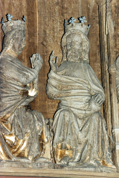 Vorschaubild Kloster Arendsee, Kirche, Wandelaltar mit Maria als Fürbitterin und Heiligenfiguren (Foto 1990)